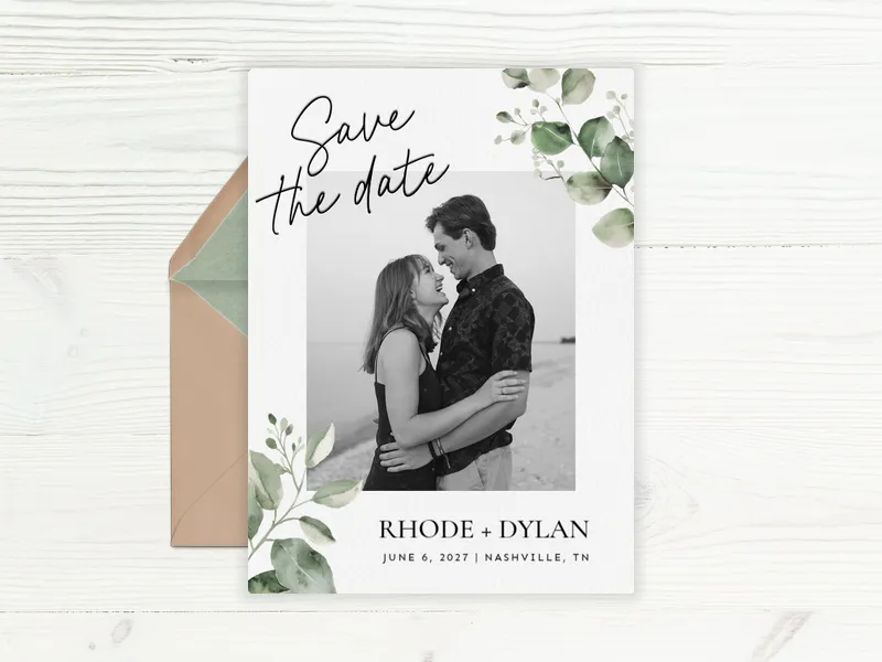 Eucalyptus & Birch (Photo) - save_the_date_shop - Invitation