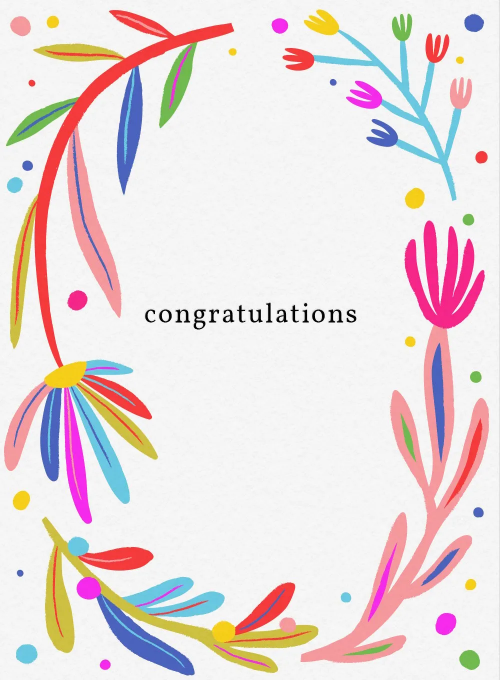 Floral Love Congrats - graduation_cards - Card