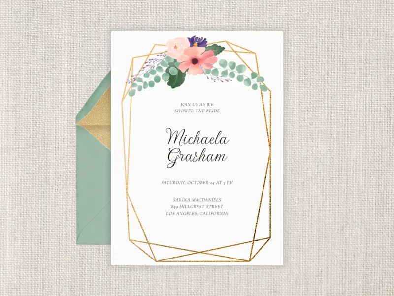 Floral Geometry - wedding_day - Invitation