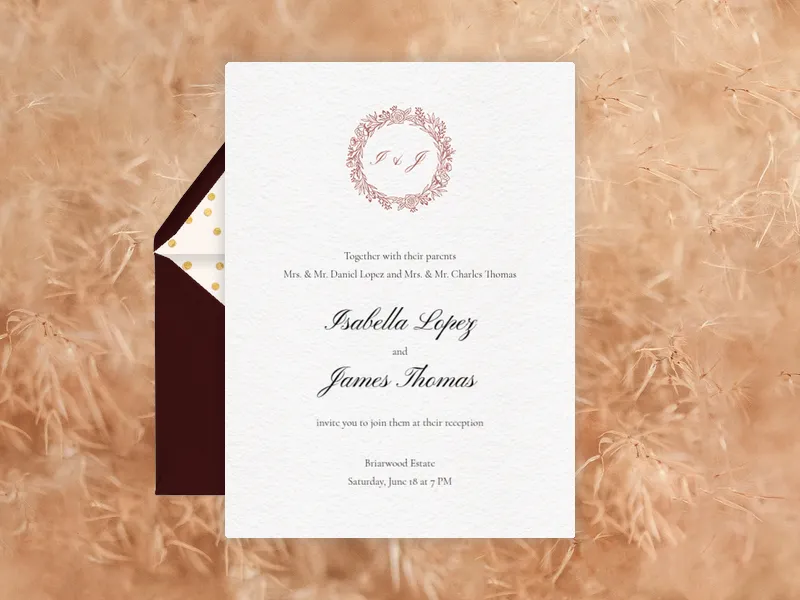 Floral Monogram - wedding_day - Invitation