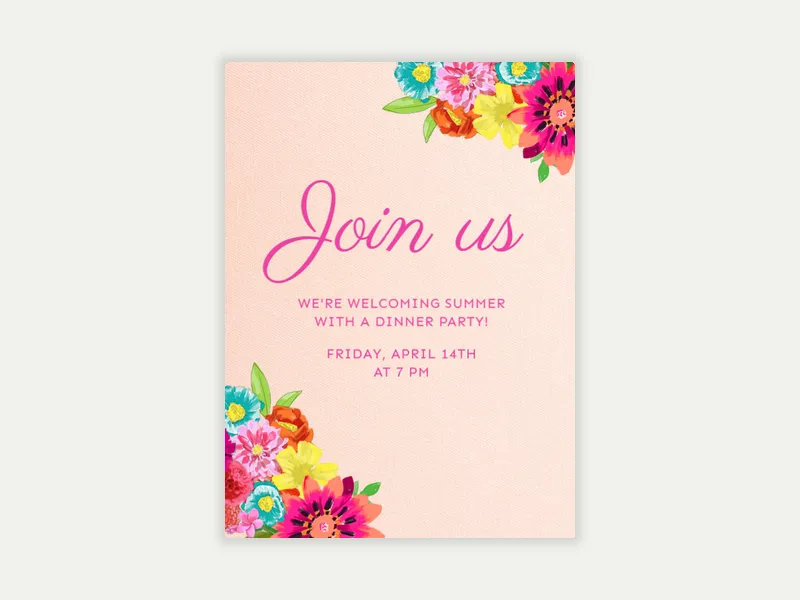 Floral Pattern - dining_and_drinks - Invitation