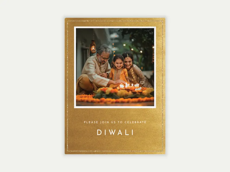 Festive Gold Metallic (Photo) - diwali - Invitation