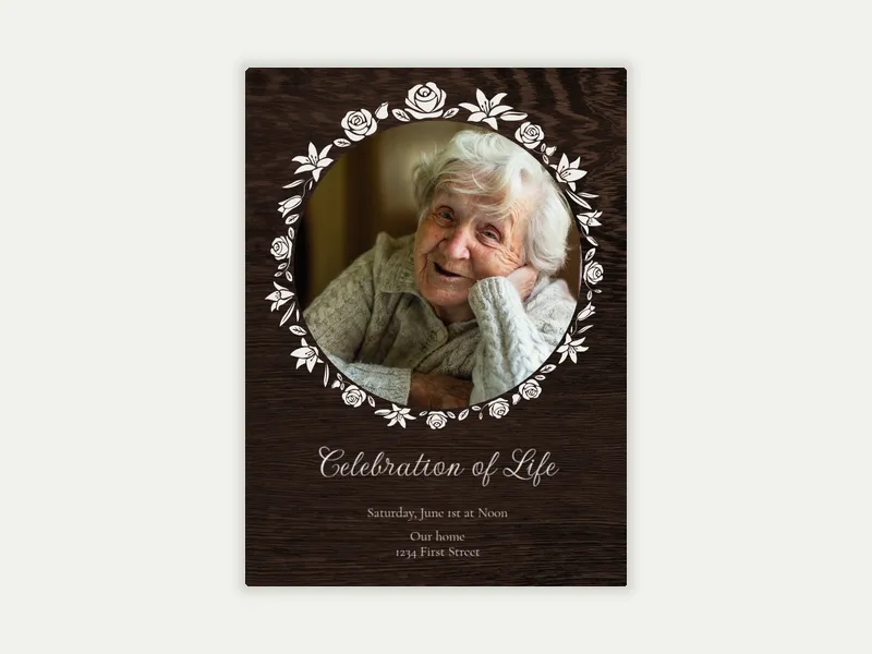 Floral Frame (Photo) Invitation free template design