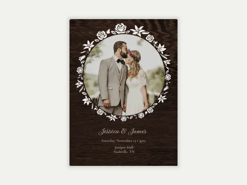Floral Frame (Photo) - couples_shower - Invitation
