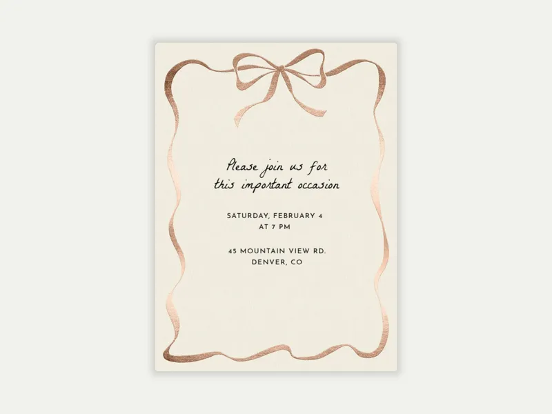Light Foiled Ribbon - business_anniversary - Invitation