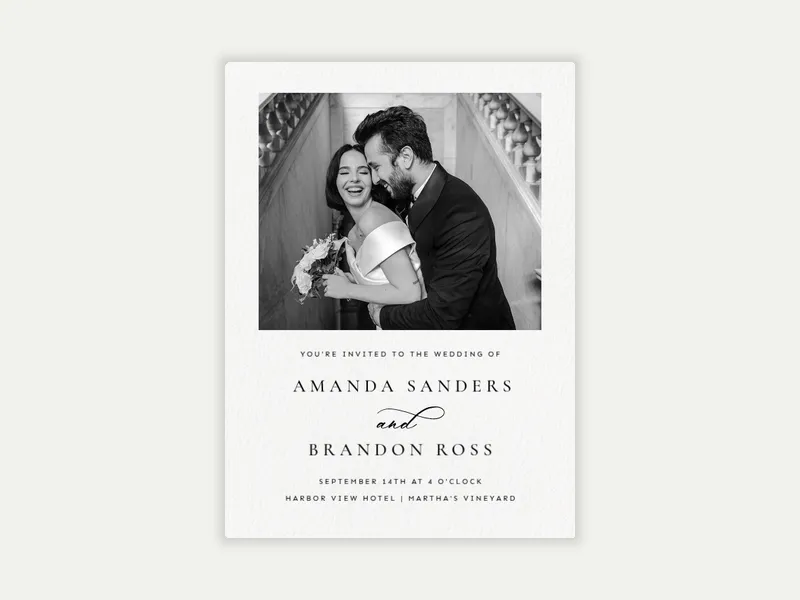 Monochrome Forever Script (Photo) - wedding - Invitation