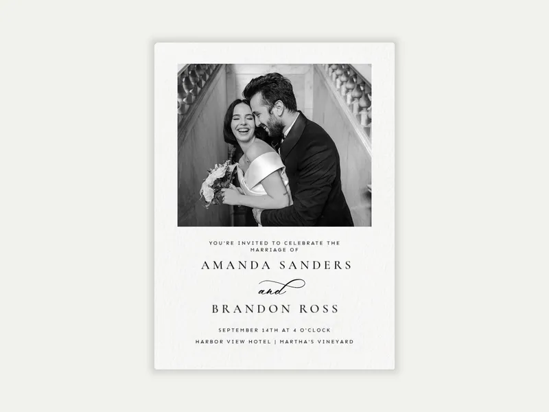 Monochrome Forever Script (Photo) - elopement_party - Invitation