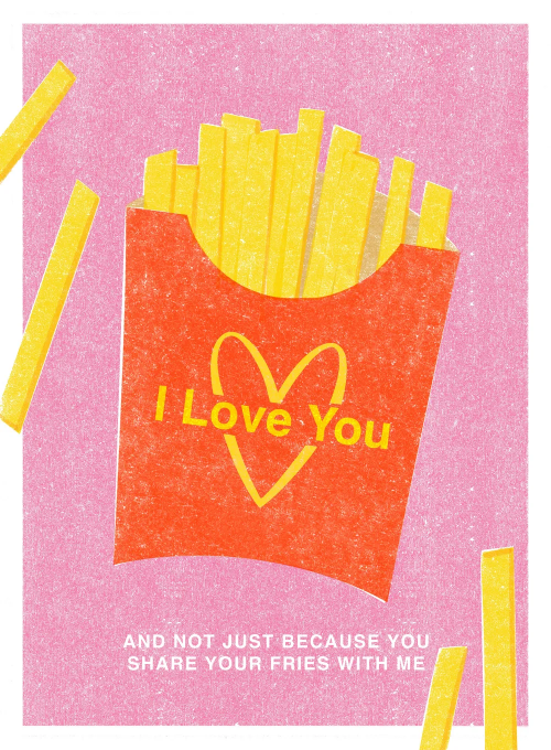 Full of Love And Fries - sending_love_cards - Card