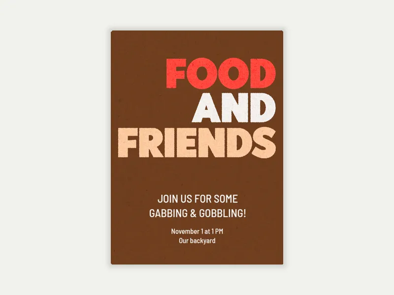 Food & Friends - potluck - Invitation
