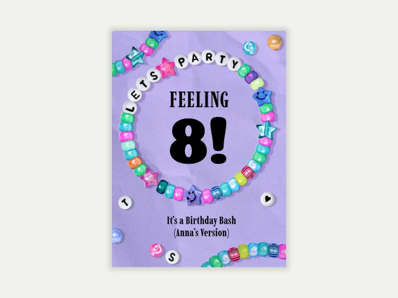 Friendship Bracelet - 8th_birthday - Invitation