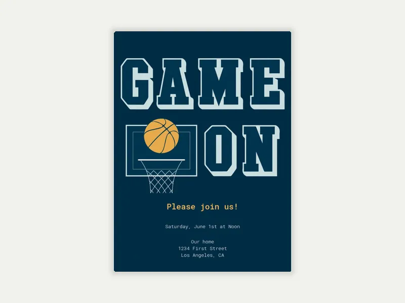 Game On Hoop - college_basketball - Invitation