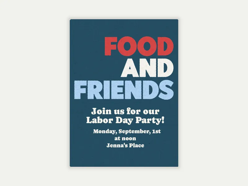 Food & Friends - potluck - Invitation