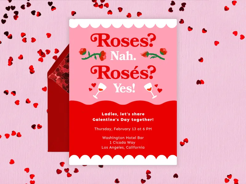 Galentine Rose - galentines_day - Invitation