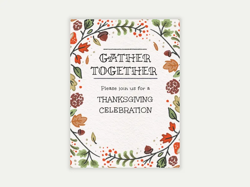 Gather Together - thanksgiving - Invitation