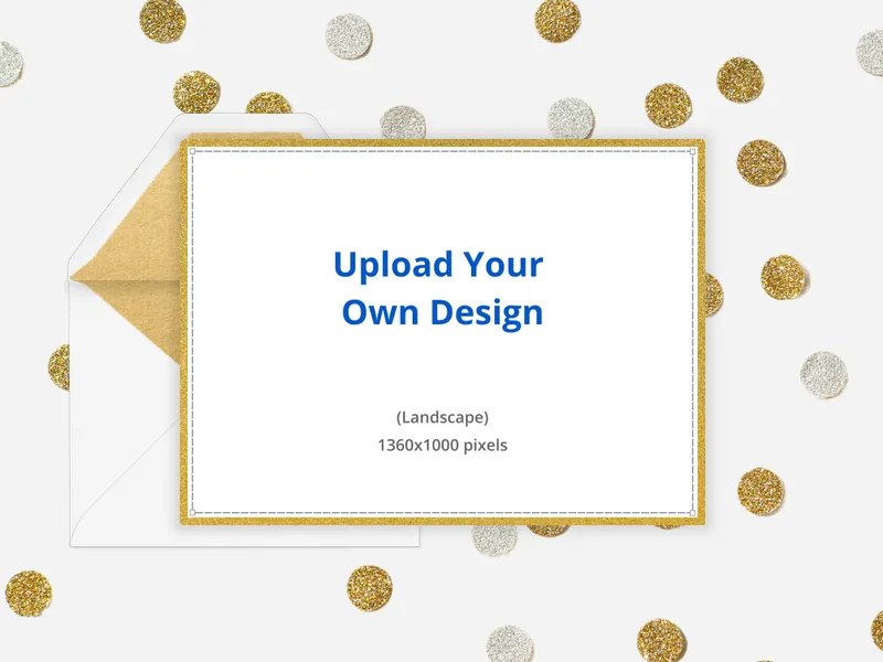 Upload Your Own Design (Gold Confetti) - conferences_workshops - Invitation