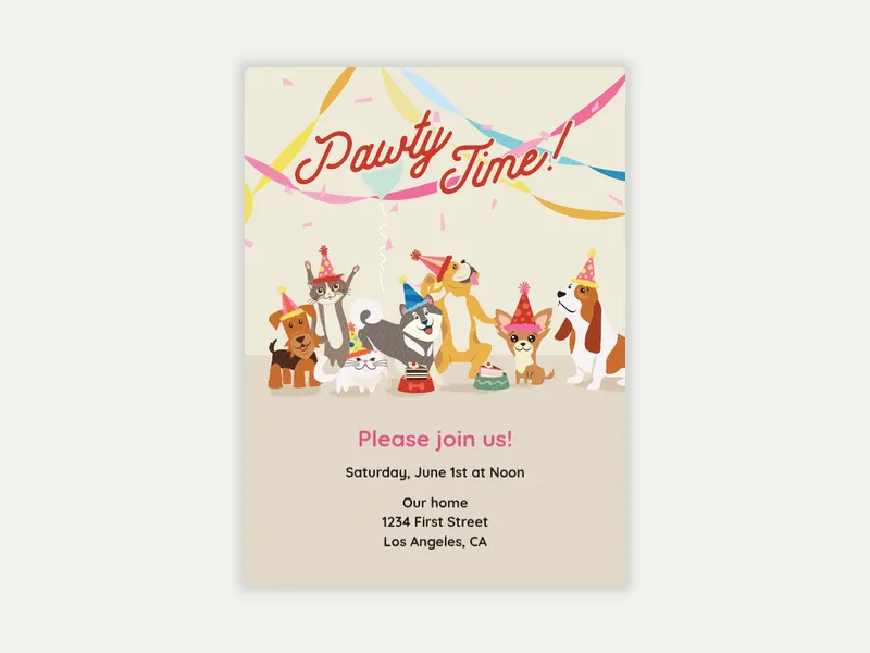Animal Pawty - pet_party - Invitation