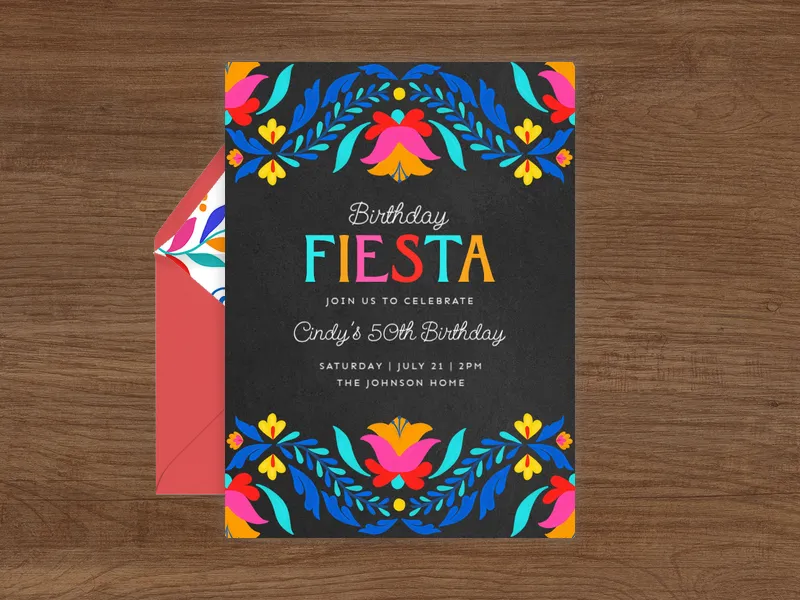 Floral Fiesta - birthday_foradults - Invitation