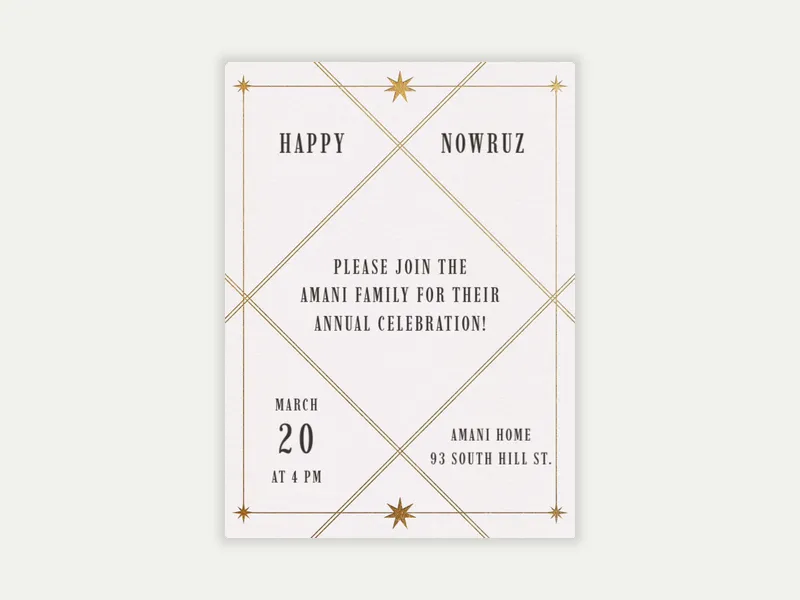 Geometric Gold Foil - nowruz - Invitation