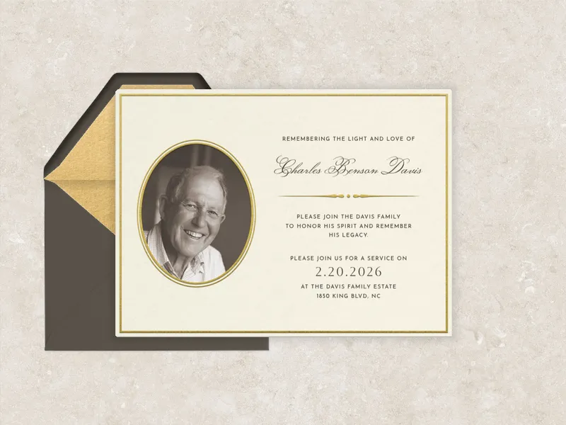 Gilded Frame (Photo) - funeral_memorial_service - Invitation