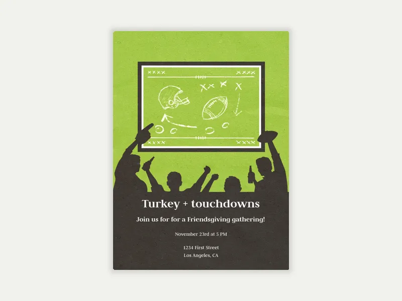 Football Fans - thanksgiving - Invitation