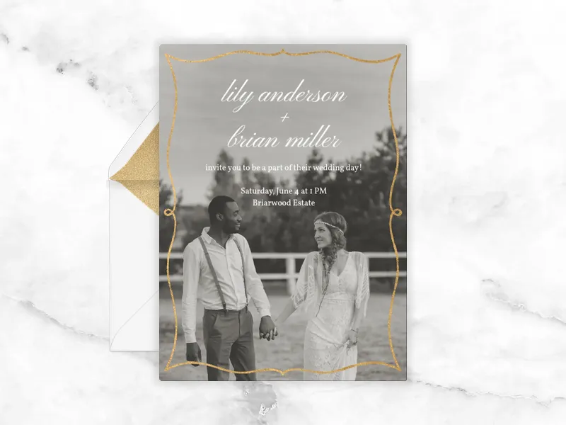 Gold Frame Wedding (Photo) - featured - Invitation