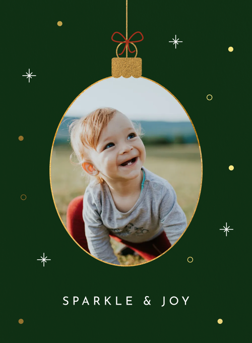 Gold Glitter Ornament (Photo) - design_your_own_cards - Card