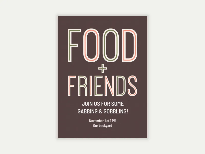 Fall Food & Friends - friendsgiving - Invitation
