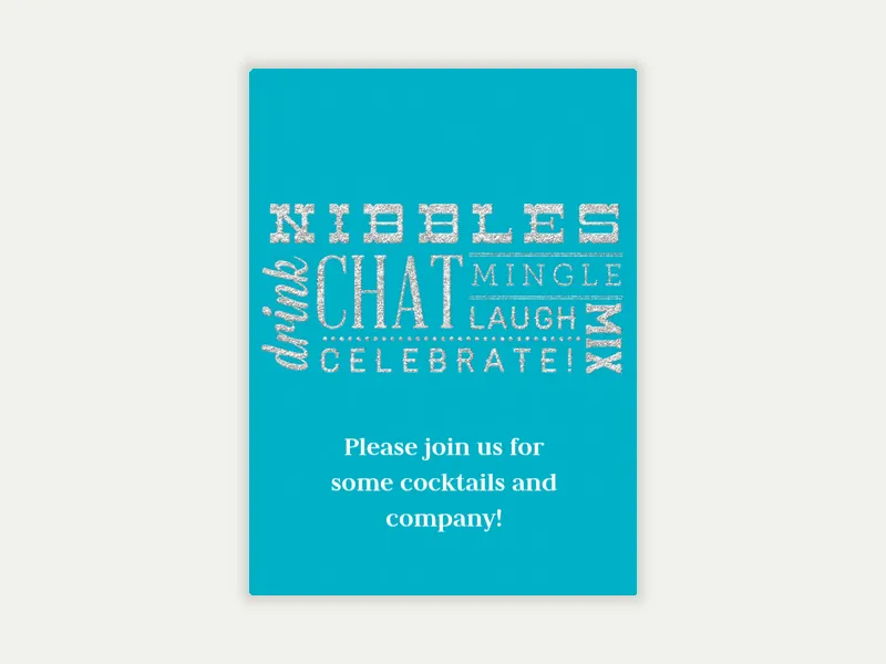 Glitter Font Dinner - cocktail_party - Invitation