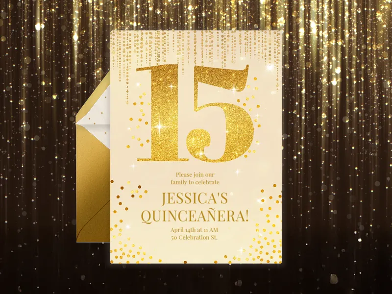 Golden Era - quinceanera - Invitation