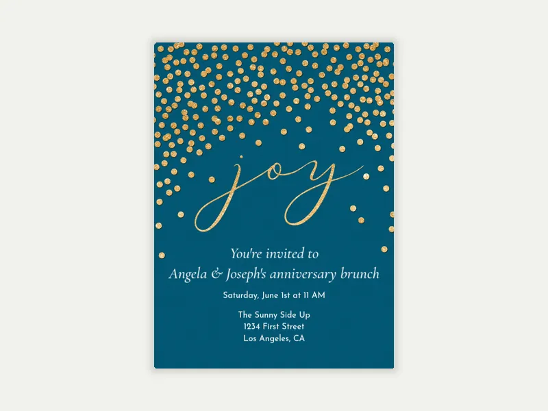 Gold Confetti Joy - vow_renewal - Invitation