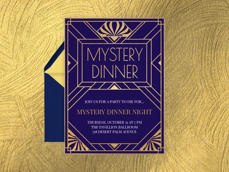 Art Deco Mystery Dinner - featured - Invitation