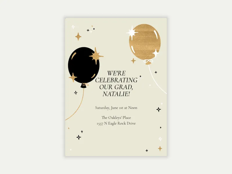 Beige Sparkle Balloons - celebration_and_ceremonies - Invitation