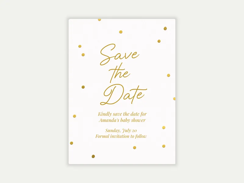 Gold Foil Dots - baby_save_the_date - Invitation