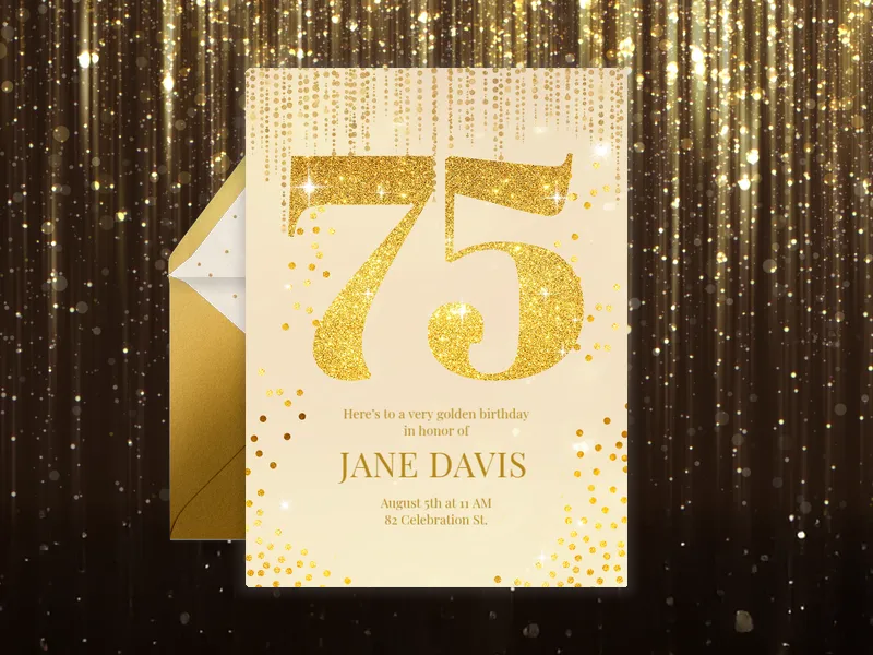 Golden Era - 75th_birthday - Invitation