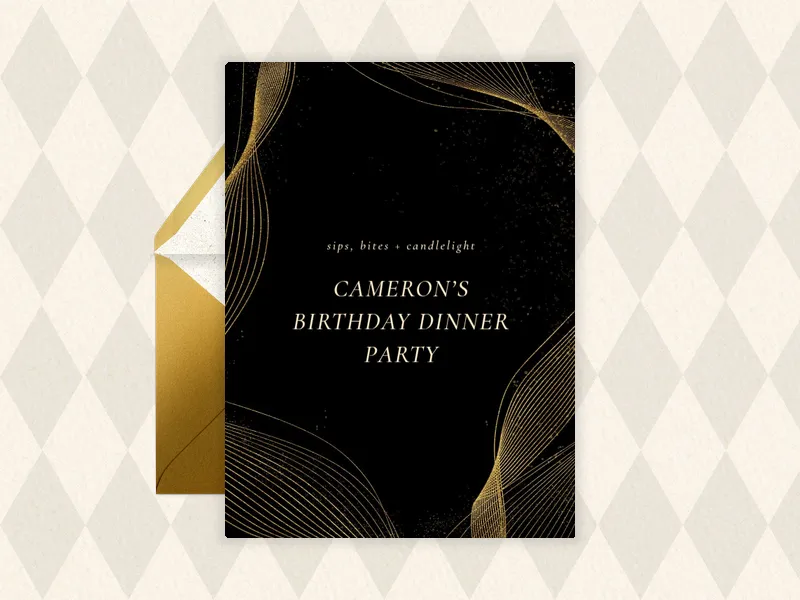 Golden Twisted Threads - birthday_foradults - Invitation