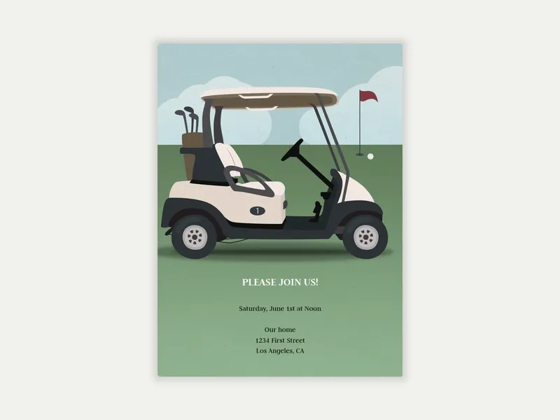 Golf Cart - golf - Invitation