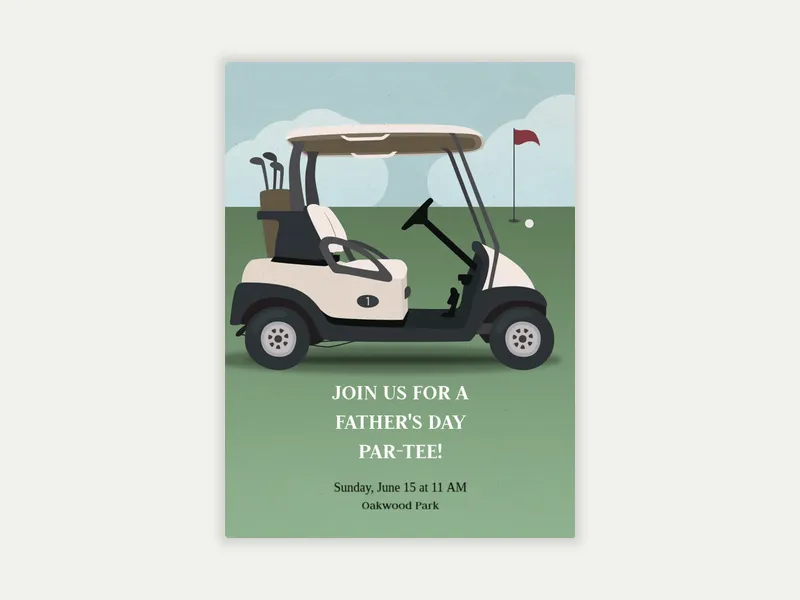 Golf Cart - fathers_day - Invitation
