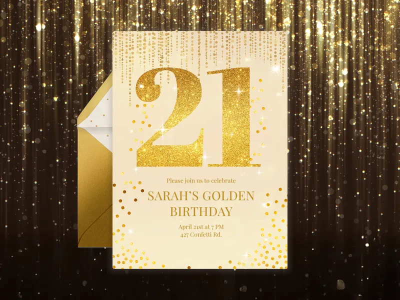 Golden Era - 21st_birthday - Invitation