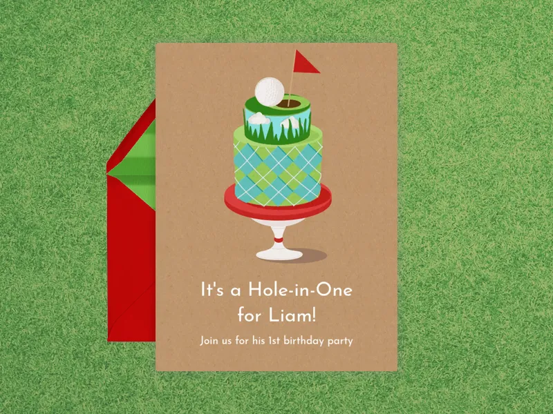 Golf Cake - fathers_day - Invitation