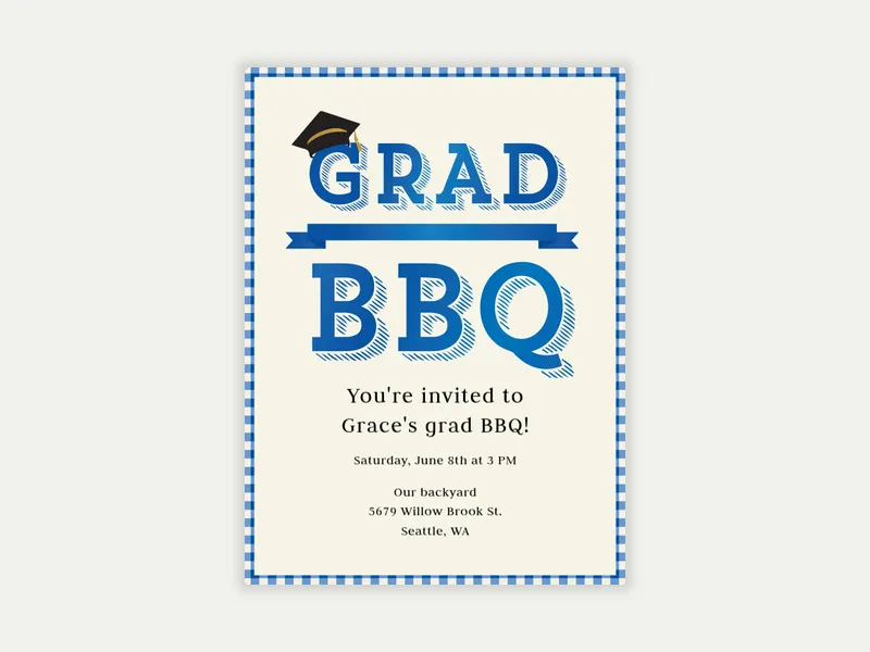 Grad BBQ - graduation - Invitation