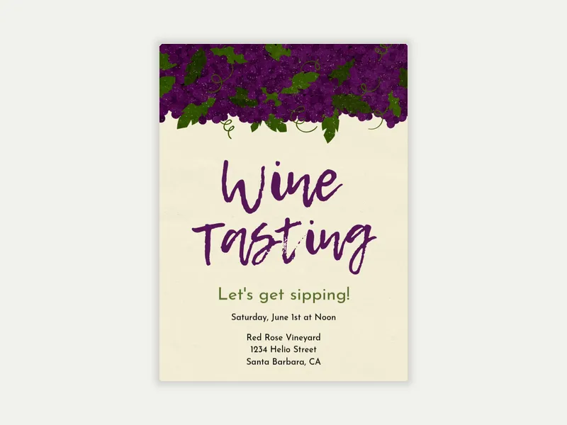 Grapes - wine_tasting - Invitation