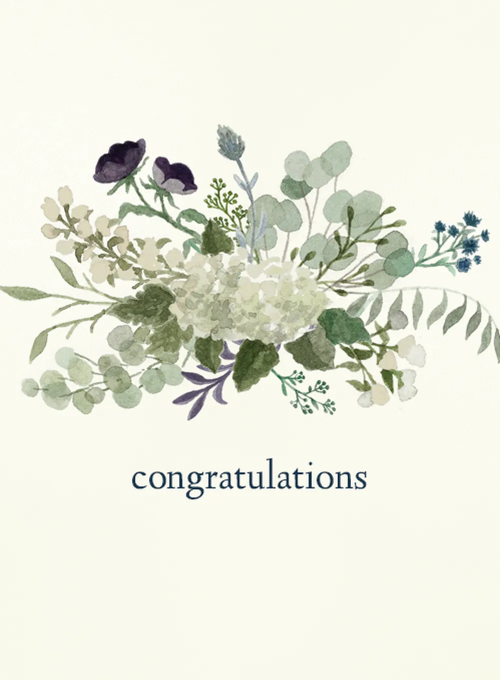 Green Floral Watercolor Wedding Card - wedding_bridal_cards - Card