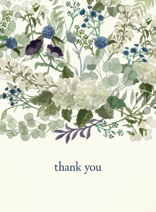 Green Floral Watercolor Thank You - thankyou_cards - Card