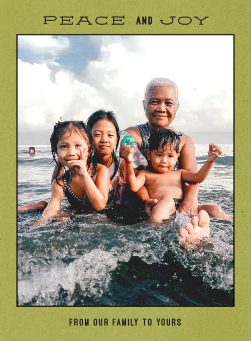 Green Holiday Peace and Joy (Photo) - design_your_own_cards - Card