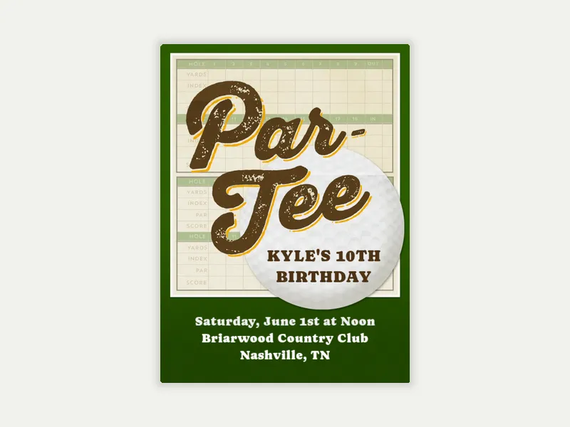 Golf Partee - featured - Invitation