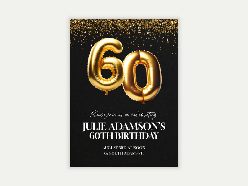 Golden Years Birthday - 60th_birthday - Invitation