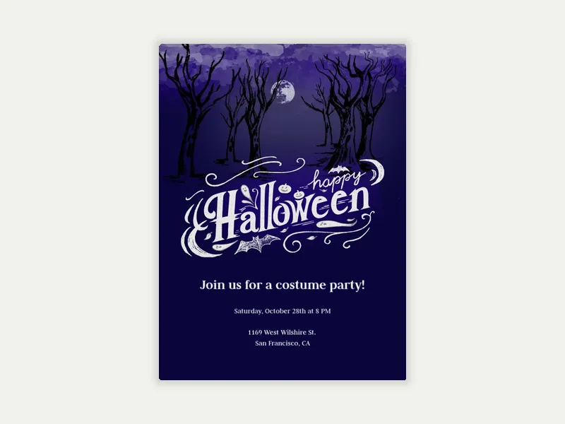 Halloween Trees - dinner_party - Invitation
