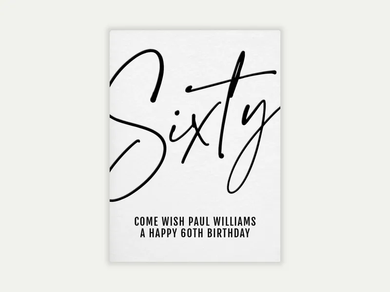Handwritten Birthday - 60th_birthday - Invitation