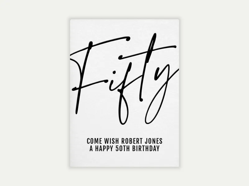 Handwritten 50th Birthday - 50th_birthday - Invitation