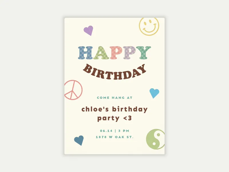 Happy Vibes - tween_birthday - Invitation
